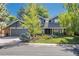 Charming two-story home with a beautifully landscaped front yard and a gray two car garage at 7844 S Eudora Cir, Centennial, CO 80122
