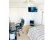 Bright bedroom features a large closet, ceiling fan and is wired for entertainment at 17090 E Ford Dr # 209, Aurora, CO 80017