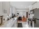 Open kitchen featuring modern appliances, white countertops, and a breakfast bar at 3102 N Columbine St, Denver, CO 80205