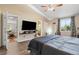 Inviting main bedroom with a large window and entry to an ensuite bathroom at 3102 N Columbine St, Denver, CO 80205