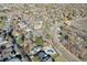 Aerial view of neighborhood showing home location near a park and road at 2575 S Independence Ct, Lakewood, CO 80227