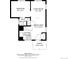 Detailed floor plan showcasing layout with kitchen, living room, and bedroom dimensions at 4450 S Fox St, Englewood, CO 80110