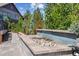 Modern water feature with a tiled basin and stone accents enhances the landscape at 8023 Gore Creek Ln, Littleton, CO 80125