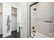 Modern bathroom with sleek finishes, a luxurious shower, and stylish details offers a refreshing retreat at 4227 Mariposa St, Denver, CO 80211