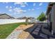 Well-manicured backyard featuring a lush lawn, stone accents, and privacy fence, perfect for outdoor relaxation and entertaining at 2431 Nicholson St, Berthoud, CO 80513