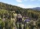 Secluded two-story cabin nestled among dense green pine trees, offering privacy and stunning views at 11724 Little Turtle Ln, Conifer, CO 80433