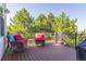 Relaxing outdoor deck area with comfortable seating and views of the surrounding landscape at 860 Bramblewood Dr, Castle Pines, CO 80108