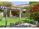 Expansive backyard featuring a pergola, lush lawn, dining set, and patio perfect for outdoor entertaining at 395 N Franklin St, Denver, CO 80218