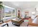Bright living room with a bay window, hardwood floors, and comfortable furnishings at 5698 E Greenwood Pl, Denver, CO 80222
