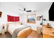Cozy bedroom featuring neutral walls and a ceiling fan at 489 Harris Dr, Idaho Springs, CO 80452