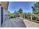 Outdoor deck with wood railing and scenic view at 15941 Bluebonnet Dr, Parker, CO 80134