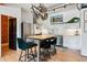 Modern kitchen featuring stainless steel appliances, bright white cabinetry, and a functional island with bar seating at 2524 Champa St # 4, Denver, CO 80205