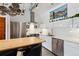 Modern kitchen featuring stainless steel appliances, bright white cabinetry, and a functional island with bar seating at 2524 Champa St # 4, Denver, CO 80205