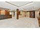 Spacious finished basement featuring recessed lighting, a bar area and a sliding barn door for added charm at 2815 Dreamcatcher Loop, Castle Rock, CO 80109