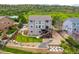 Aerial view of the backyard and deck area with an outdoor living space at 6950 Blue Mesa Ln, Littleton, CO 80125
