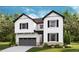 Charming two-story home with white siding, black shutters, and a two-car garage at 7066 E 126Th Pl, Thornton, CO 80602