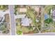 A unique aerial view of a well-appointed backyard with tennis, basketball, and trampoline areas at 286 Claymoor Ct, Castle Pines, CO 80108