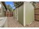 View of the storage shed in the backyard, providing practical storage with easy access and a secure design at 12671 W Dakota Dr, Lakewood, CO 80228