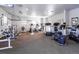 Community gym area featuring weights, elliptical machines, treadmills, and stationary bikes at 2895 W Riverwalk Cir # 104, Littleton, CO 80123