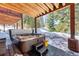 Relaxing hot tub area with snowy mountain views at 960 Whispering Pines Ln, Breckenridge, CO 80424