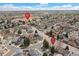 A scenic aerial view of the neighborhood showcasing its layout and nearby Sunrise Park at 19411 E Milan Cir, Aurora, CO 80013