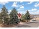 Street view of property with mature evergreen trees in the front yard at 19411 E Milan Cir, Aurora, CO 80013