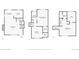 Layout of the three floors include living room, kitchen, bedrooms and gym at 6282 Yank Ct, Arvada, CO 80004