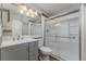 Bathroom with a vanity, toilet, and shower at 8335 Fairmount Dr # 3-201, Denver, CO 80247