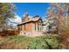 View of backyard and exterior showing chimney, brickwork and architecture at 3147 Umatilla St, Denver, CO 80211