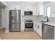 Well-appointed kitchen with stainless steel appliances, white cabinetry, and modern fixtures at 3657 Krameria St, Denver, CO 80207