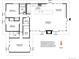Detailed floor plan showing the layout of the kitchen, bedrooms, baths, laundry and living room at 2545 S Lowell Blvd, Denver, CO 80219
