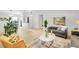 Bright living room featuring neutral walls, comfortable seating, and a cozy dining area at 11267 W Colorado Pl, Denver, CO 80232