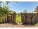 Backyard view through a wooden fence opening to a park at 4392 E 126Th Pl, Thornton, CO 80241
