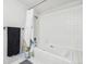 Bright bathroom with a shower, tub and neutral color palette at 767 Ellis St, Golden, CO 80401