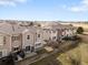 Aerial view of a backyard, patio, and fence at 13181 Grant W Cir # B, Thornton, CO 80241