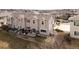 Aerial view of fenced-in backyard with lawn and patio area at 13181 Grant W Cir # B, Thornton, CO 80241