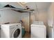 Functional laundry area with modern washer and dryer, plus access door at 1136 N Logan St # 8, Denver, CO 80203