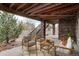 Inviting covered patio with stone accents and outdoor seating, perfect for relaxation and entertainment at 2305 Prospect Ln, Broomfield, CO 80023
