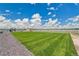 Expansive backyard with a lush lawn, chicken coop, and play area, perfect for outdoor activities and Gathering fun at 16360 Paris Way, Brighton, CO 80602