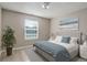 Well-lit bedroom featuring a plush bed and stylish decorations at 7165 S Gaylord St # E09, Centennial, CO 80122