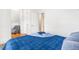 Comfortable bedroom with blue comforter and patterned rug, showcasing cozy interior at 2211 W 33Rd Ave, Denver, CO 80211