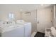 Functional laundry room features a washer, dryer, and convenient access to the outside at 493 S Lincoln St, Denver, CO 80209