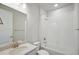 Bright bathroom featuring a shower-tub combination and a single sink vanity with a marble countertop at 13770 Emerald Lake St, Parker, CO 80138