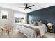 Serene bedroom with accent wall, abundant natural light, and stylish decor at 2179 S Bannock St, Denver, CO 80223