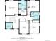 Second floorplan showing primary bedroom, bathroom, walk-in closet, hall, laundry and bedrooms at 7844 Grady Cir, Castle Rock, CO 80108