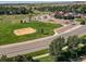 Aerial view of neighborhood and proximity to community amenities at 16309 Hedgeway Dr, Parker, CO 80134