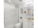 Bathroom featuring shower with glass door and vanity at 3914 E 116Th Pl, Thornton, CO 80233