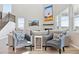 Comfortable living room features a large sectional sofa, stylish chairs, and abundant natural light at 3038 Blithe Pt, Castle Rock, CO 80108