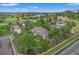 Aerial view of a home surrounded by mature trees and lush greenery in a beautiful golf course community at 1999 Champions Cir, Castle Rock, CO 80104
