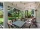 Outdoor patio with string lights and view of the backyard at 7076 S Niagara Ct, Centennial, CO 80112